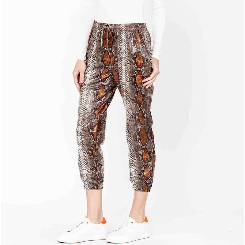 Snakeskin Print Jogger Pants