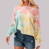 Tie Dye Drop Shoulder Crop Sweatshirt