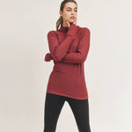 Ribbed Raglan Hoodie Top