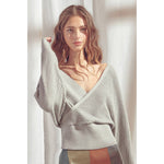 Surplice Ribbed Knit Top