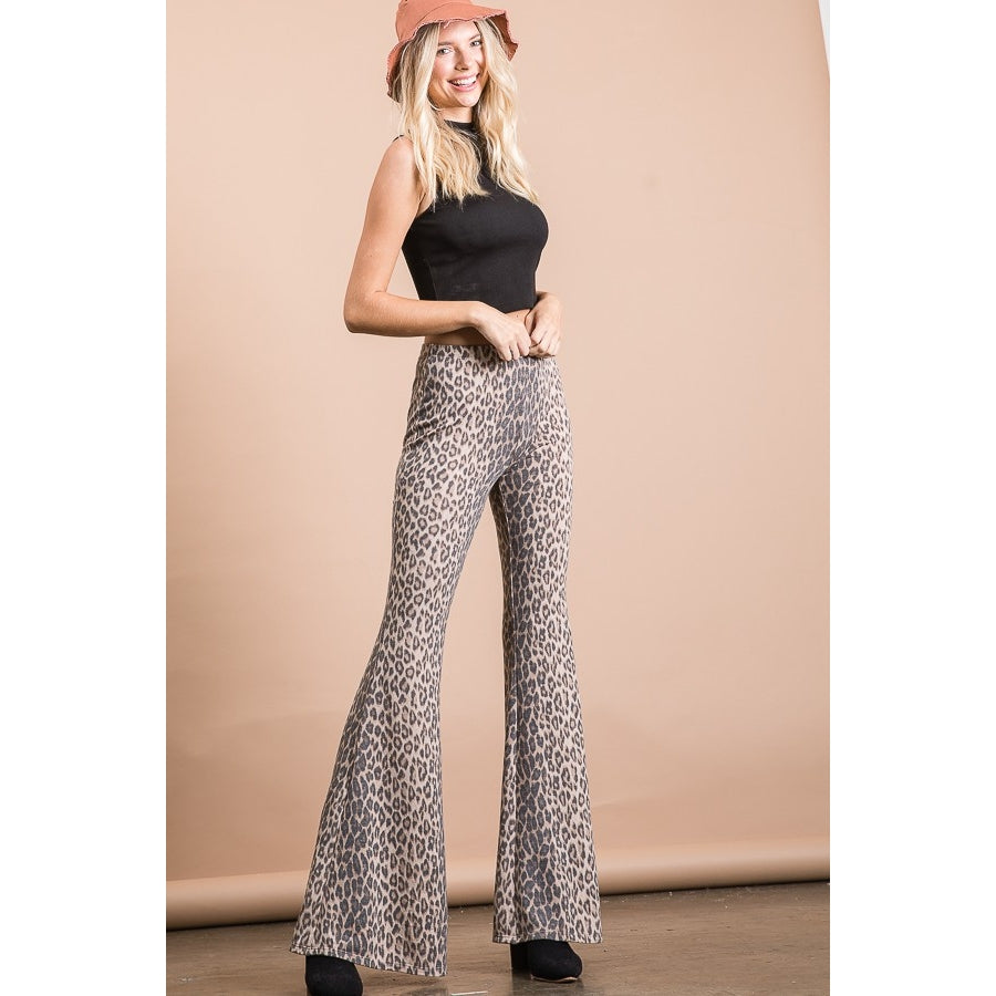 Leopard Print Flare Pants Dirty Laundry Co