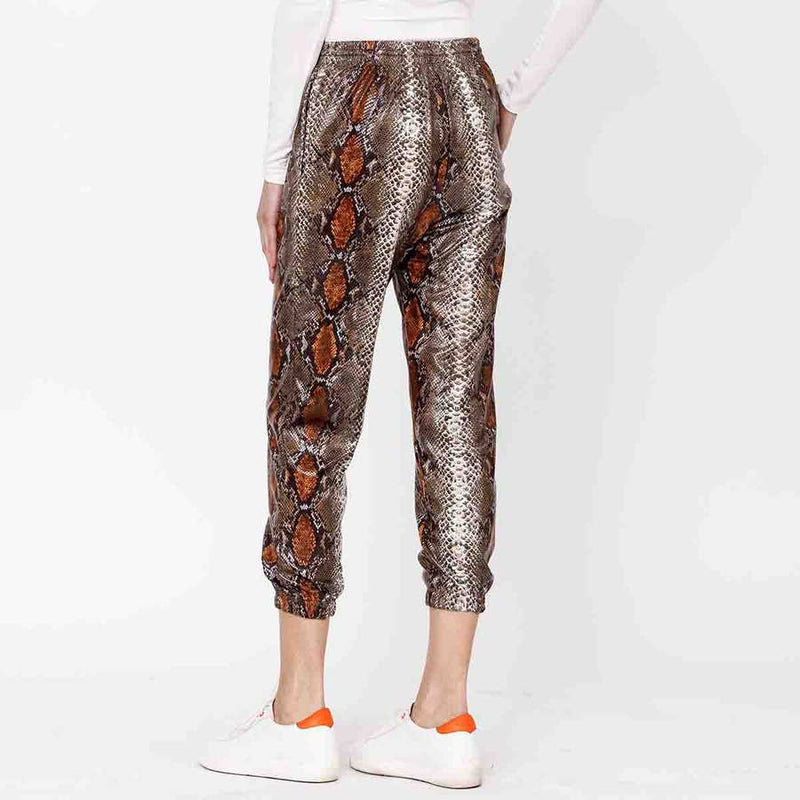 Snakeskin Print Jogger Pants