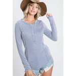 Ribbed Button Henley
