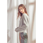 Surplice Ribbed Knit Top