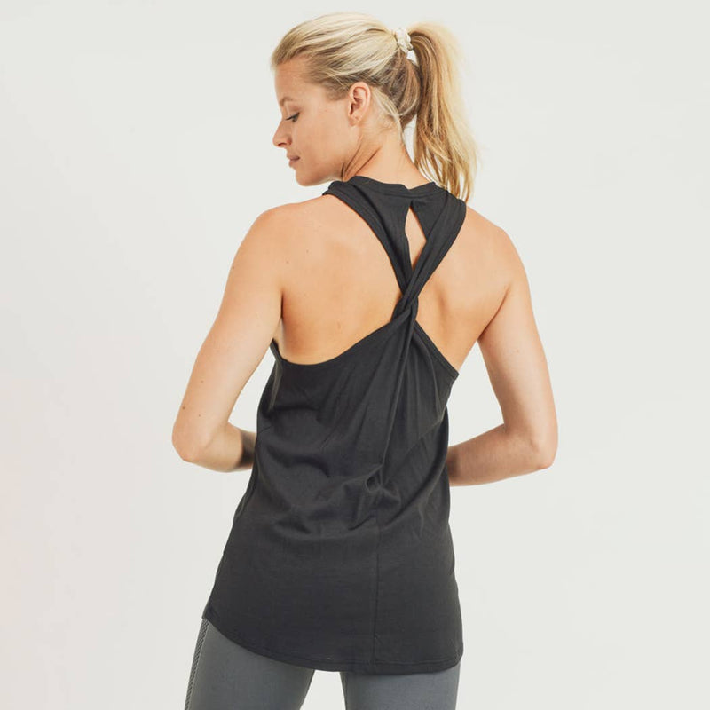 Twist Back Racerback Tank Top