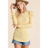 Ruffle Shoulder Knit Top