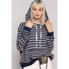 Distressed Multi- Striped Hoodie