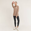 Ribbed Raglan Hoodie Top