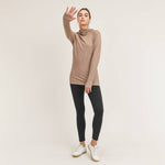 Ribbed Raglan Hoodie Top