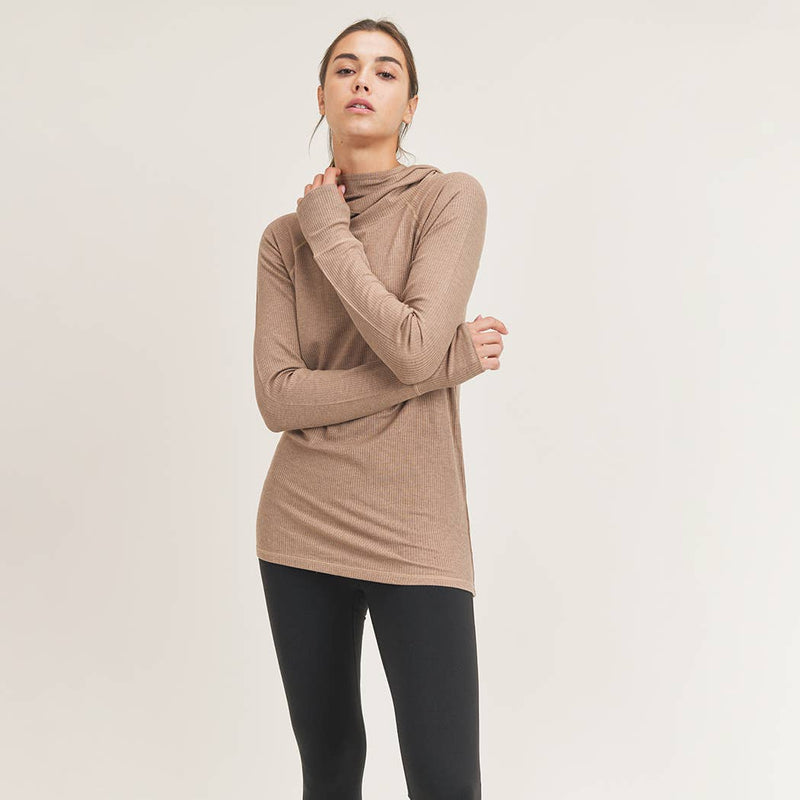 Ribbed Raglan Hoodie Top