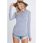Ribbed Button Henley