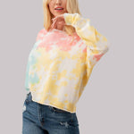 Tie Dye Drop Shoulder Crop Sweatshirt