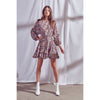 Floral Print Semi Pleated Dress