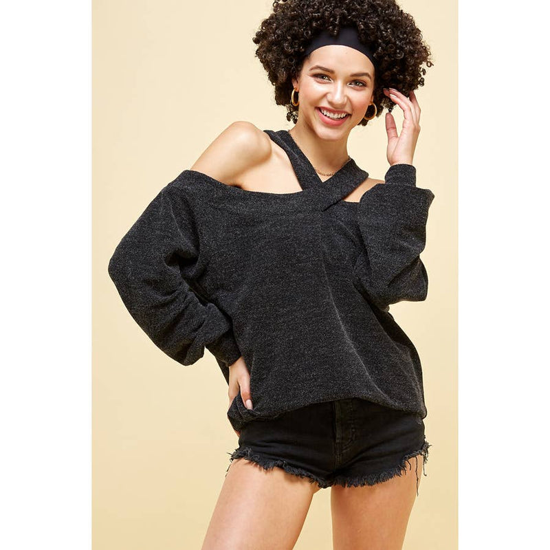 Off Shoulder Sweater Top