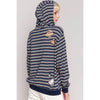 Distressed Multi- Striped Hoodie