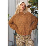 Mock Neck Crochet Sweater