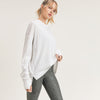 Mineral- Washed Hi- Lo Sweater w/Thumbholes