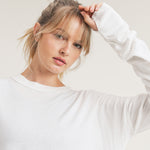 Mineral- Washed Hi- Lo Sweater w/Thumbholes