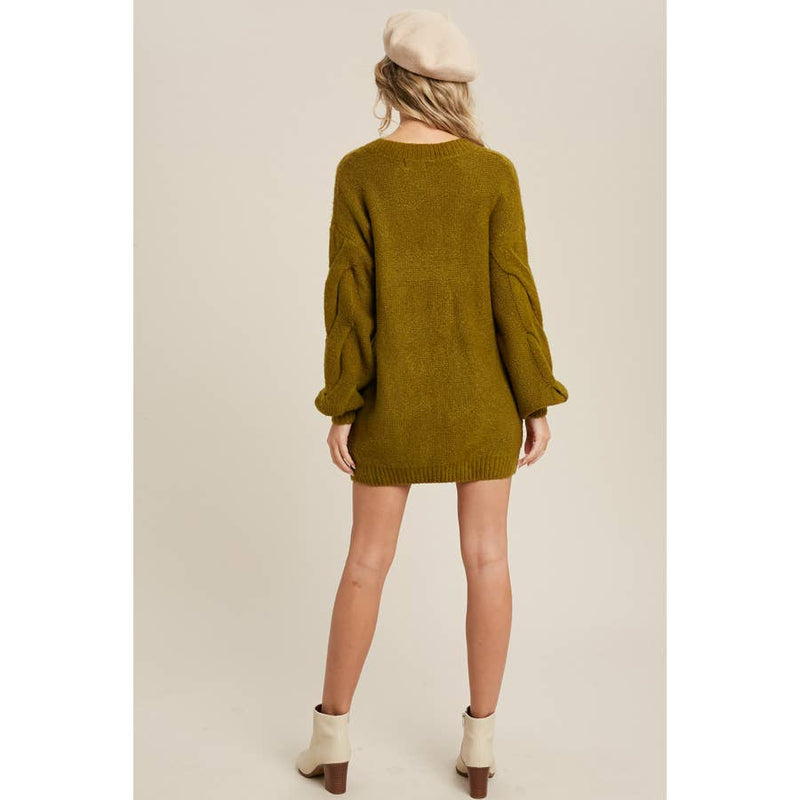 Spiral Twist Cable Tunic Sweater