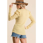 Ruffle Shoulder Knit Top