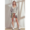 Surplice Ribbed Knit Top