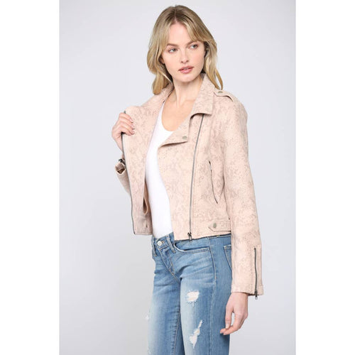 Snake Print Faux Moto Jacket