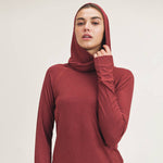 Ribbed Raglan Hoodie Top