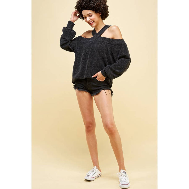 Off Shoulder Sweater Top